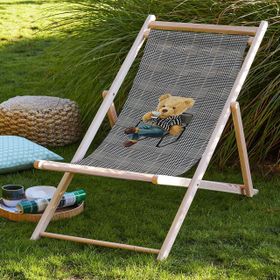 Adawall Picniker Teddy Katlanabilir Fırınlanmış Gürgen Ağacı Süet Kumaş Şezlong