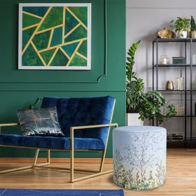 Adawall Renkli Çiçek Detaylı Puf