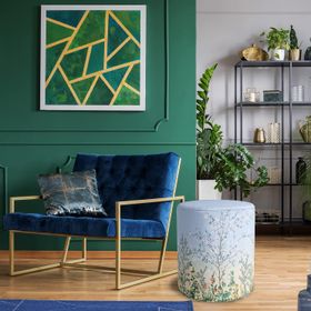 Adawall Renkli Çiçek Detaylı Puf