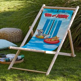 Adawall Tom And Jerry Warner Bros Lisanslı Fırınlanmış Gürgen Ağacı Süet Kumaş Şezlong