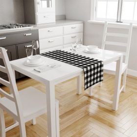 Adawall TR112 Siyah Beyaz Kareli 140x45 cm Runner