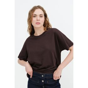 Addax P0730J6J7Y4 Kısa Kollu Oversize Basic Beyaz Kadın T-shirt