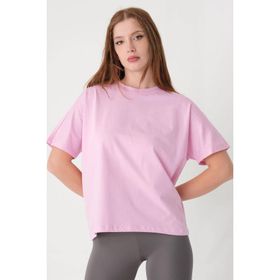 Addax P0730J6J7Y4 Kısa Kollu Oversize Basic Beyaz Kadın T-shirt