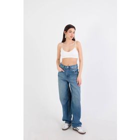 Addax PN388-PNE Yüksek Bel Kayış Detaylı Wide Leg Jean