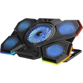 Addison AD-RC13 Rampage Bellatrix Siyah 5 Fan 2 USB RGB Işıklı 15-17 inç Notebook Soğutucu Stand
