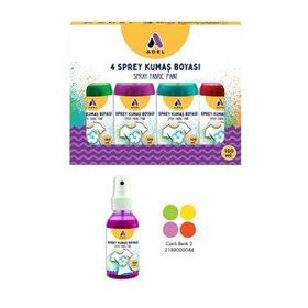Adel 000044 4'lü Canlı Renkler Sprey Kumaş Boyası