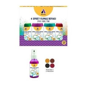 Adel 1 - 218 8000 041 4Lü Klasik Renkler Sprey Kumaş Boyası