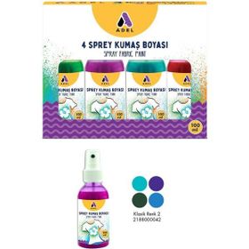 Adel 1 - 218 8000 041 4Lü Klasik Renkler Sprey Kumaş Boyası