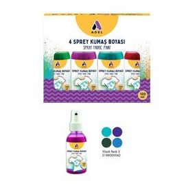 Adel 1 - 218 8000 041 4Lü Klasik Renkler Sprey Kumaş Boyası