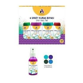 Adel 1 - 218 8000 041 4Lü Klasik Renkler Sprey Kumaş Boyası
