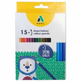 Adel 15+3 Renk Yılın Rengi Kuru Boya Kalemi