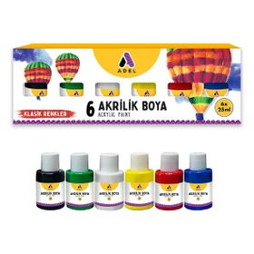 Adel 6x25 ml Metalik Renkler Akrilik Boya