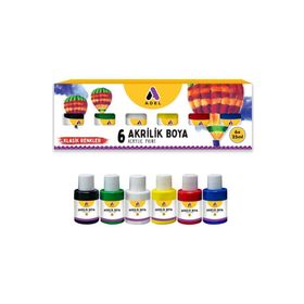 Adel 6x25 ml Metalik Renkler Akrilik Boya
