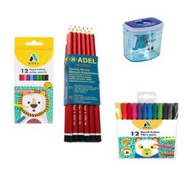 Adel Boya Set 12'li Kuru Sulu Keçeli Kurşun Kalem