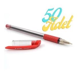 Adel Griply Kırmızı 0.7 mm İnce Uçlu 50 Adet Tükenmez Kalem