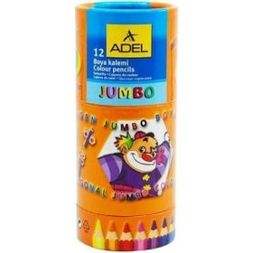 Adel Jumbo 12 Adet Kuru Boya Kalemi Yarım Boy