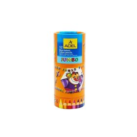 Adel Jumbo 12 Adet Kuru Boya Kalemi Yarım Boy