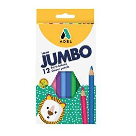 Adel Jumbo 12 Renk Altıgen Boya Kalemi
