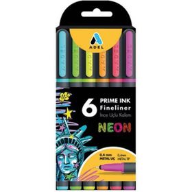 Adel Prime Ink 6'lı Neon Fineliner