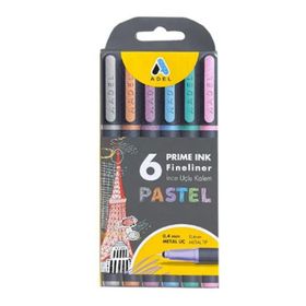 Adel Prime Ink 6'lı Pastel Fineliner