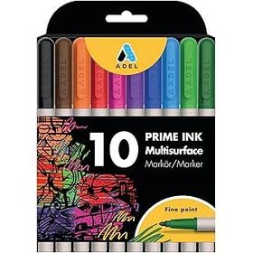 Adel Prime Ink Multisurface 10'lu Klasik Renk Markör Kalem