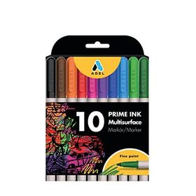 Adel Prime Ink Multisurface 10'lu Klasik Renk Markör Kalem