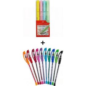 Adel ve Faber Castell 14 Renk Fosforlu ve Tükenmez Kalem Seti