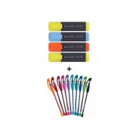 Adel ve Faber Castell 14 Renk Fosforlu ve Tükenmez Kalem Seti