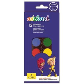 Adeland 12 Renk 24 mm Küçük Boy Sulu Boya