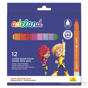 Adeland 12 Renk 4340214100 Jumbo Keçeli Kalem