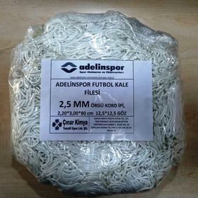 Adelinspor 2,5 mm Kord İp 3,2x2,20x0,8 m Futbol Kale Filesi