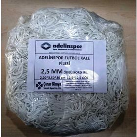 Adelinspor 2,5 mm Kord İp 3,5x2,20x0,8 m Futbol Kale Filesi