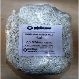 Adelinspor 2,5 mm Kord İp 5,0x2,20x0,8 m Futbol Kale Filesi