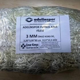 Adelinspor 3 mm Kord İpi 3,20x2,20x0,8 m Futbol Kale Filesi
