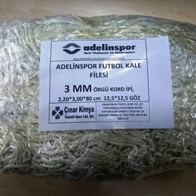 Adelinspor 3 mm Kord İpi 3,20x2,20x0,8 m Futbol Kale Filesi