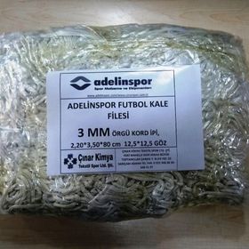 Adelinspor 3 mm Kord İpi 3,50x2,20x0,8 m Futbol Kale Filesi