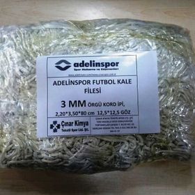 Adelinspor 3 mm Kord İpi 3,50x2,20x0,8 m Futbol Kale Filesi