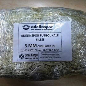 Adelinspor 3 mm Kord İpi 5,5x2,20x0,8 m Futbol Kale Filesi