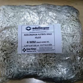 Adelinspor 4 mm Kord İpi 5,50x2,20x0,8 m Futbol Kale Filesi