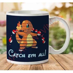 Adell 1-1717 Pokemon Charmander Disney Logo Baskılı Seramik Kupa Bardak