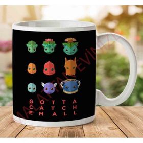 Adell 1-1735 Pokemon Gotta Catch Em All Flat Face Baskılı Seramik Kupa Bardak