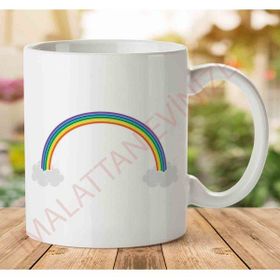 Adell 1-1866 Rainbow Baskılı Seramik Kupa Bardak