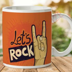 Adell 1-384 LET S ROCK Baskılı Seramik Kupa Bardak