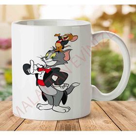 Adell A2584 Tom And Jerry Çizgi Film Baskılı Seramik Kupa Bardak
