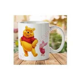 Adell A2588 Sevimli Ayı Winnie Çizgi Film Baskılı Seramik Kupa Bardak