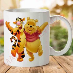 Adell A2589 Sevimli Ayı Winnie Çizgi Film Baskılı Seramik Kupa Bardak