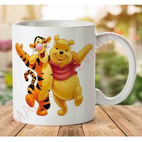 Adell A2589 Sevimli Ayı Winnie Çizgi Film Baskılı Seramik Kupa Bardak