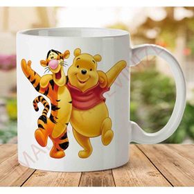 Adell A2589 Sevimli Ayı Winnie Çizgi Film Baskılı Seramik Kupa Bardak