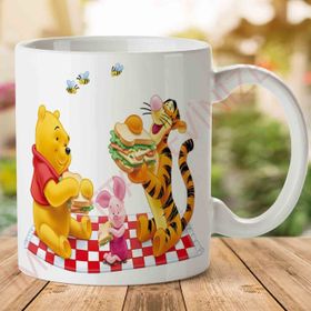 Adell A2591 Sevimli Ayı Winnie Çizgi Film Baskılı Seramik Kupa Bardak