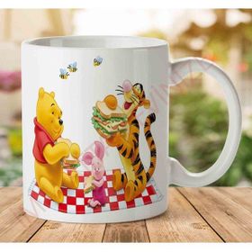 Adell A2591 Sevimli Ayı Winnie Çizgi Film Baskılı Seramik Kupa Bardak